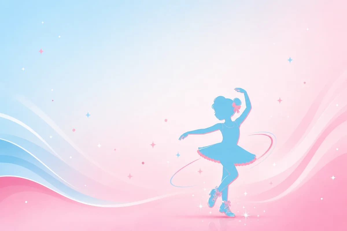Kindergarten ballet and tap dancer silhouette illustration